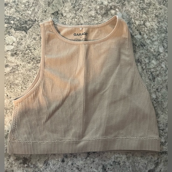 Garage Tops - Garage Ribbed High Neck Tank Top
